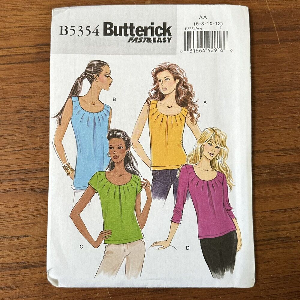 UNCUT Butterick 5354 Size 6-12 Pullover Scoop Neck Pleated